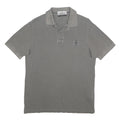 STONE ISLAND Mens Grey Short Sleeve Plain M Logo Patch Cotton Polo Shirt Slim