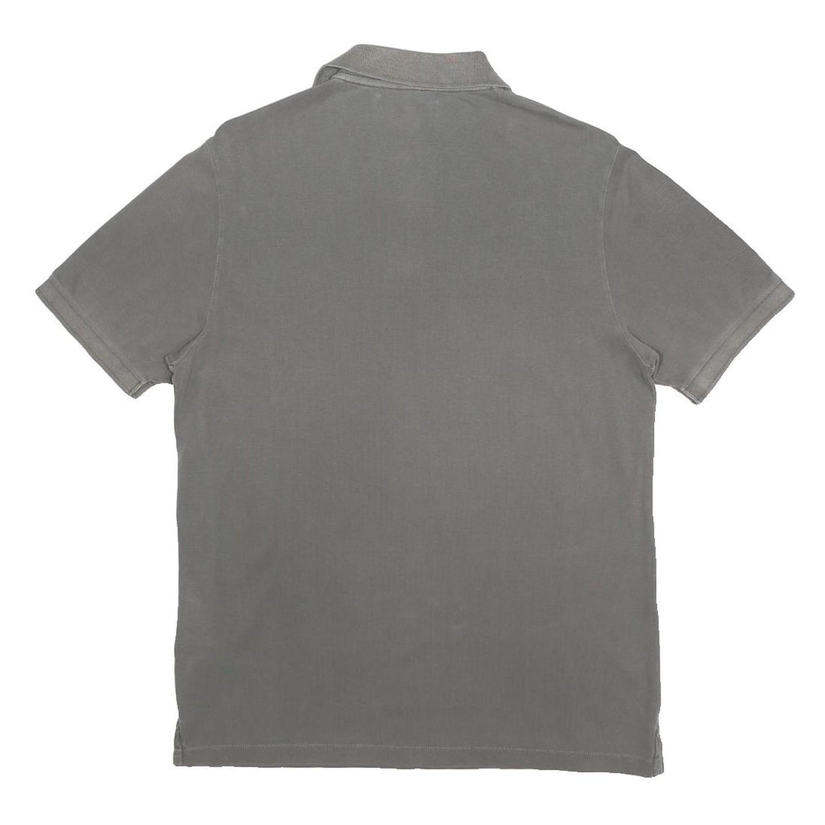 STONE ISLAND Mens Grey Short Sleeve Plain M Logo Patch Cotton Polo Shirt Slim