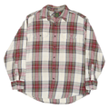 TIMBERLAND Mens White & Red Plaid Long Sleeve Shirt L Cotton Blend Casual