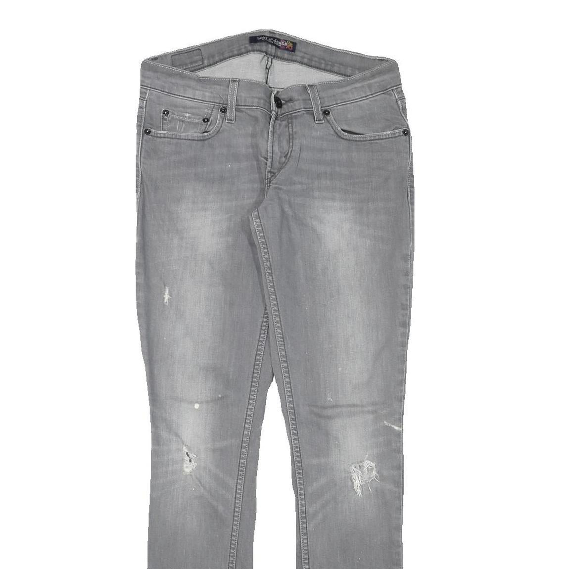 LEVI'S Womens Grey Slim Skinny Denim Light W29 L31 Distressed Cotton Blend Jeans