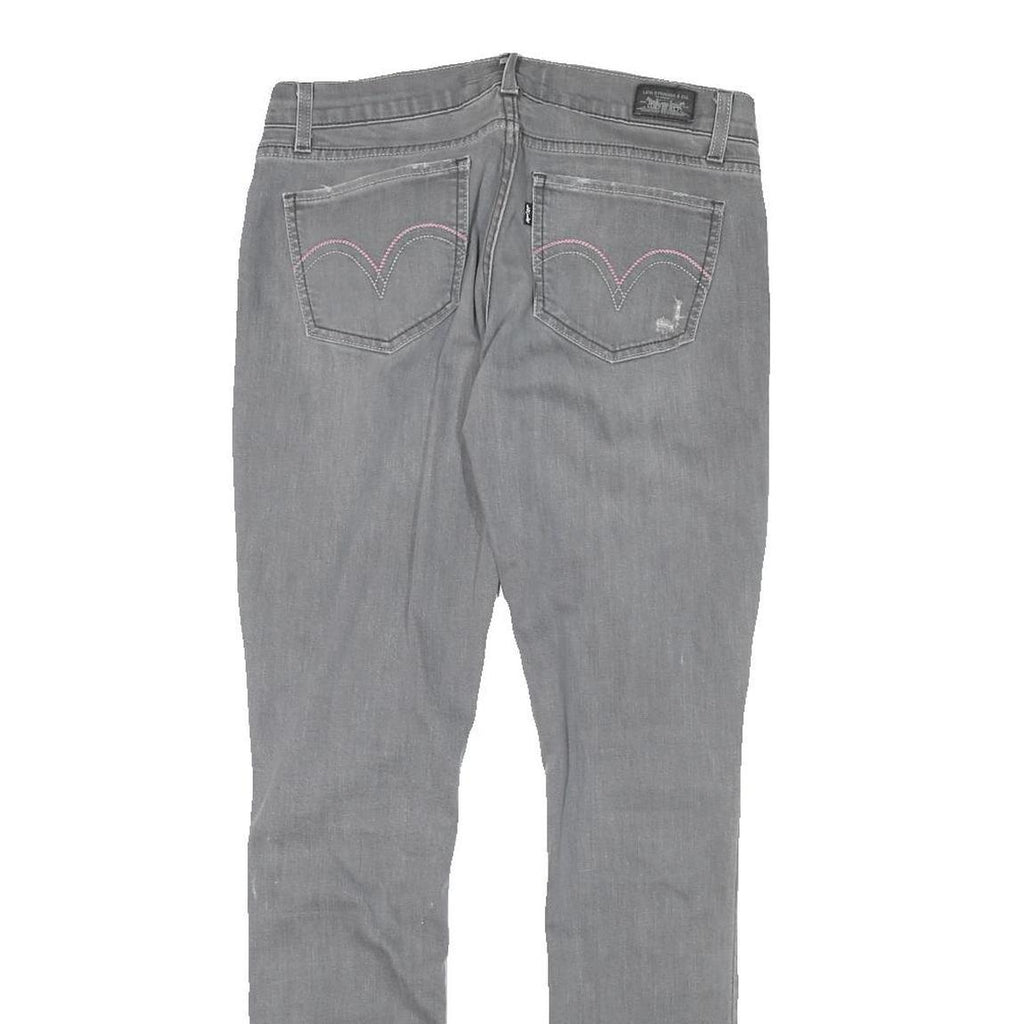 LEVI'S Womens Grey Slim Skinny Denim Light W29 L31 Distressed Cotton Blend Jeans
