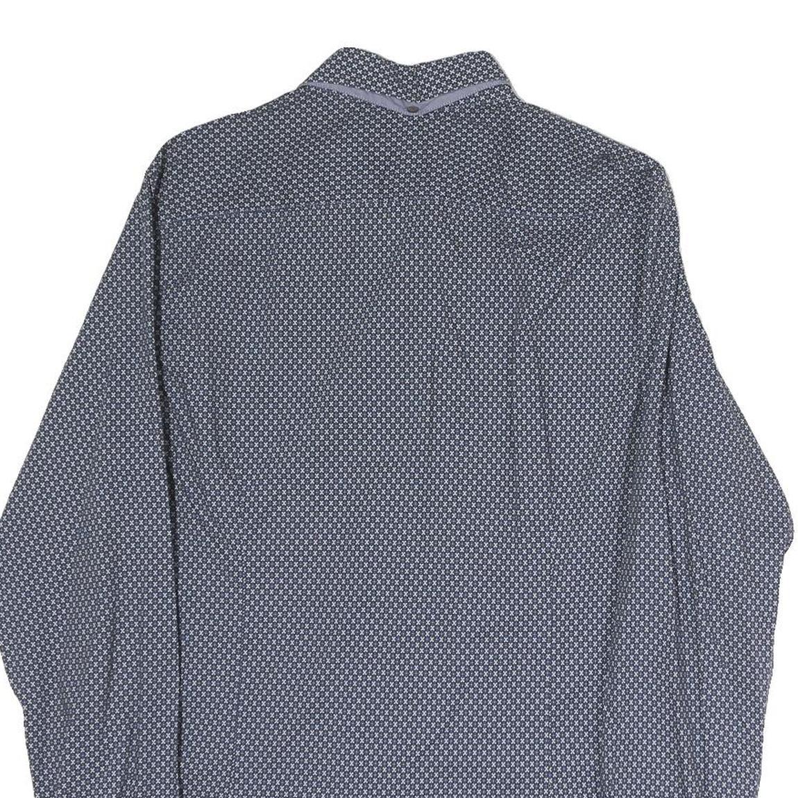 TED BAKER Mens Blue Pattern Cotton Shirt M Long Sleeve Classic Fit Elegant