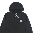 ELLESSE Mens Black Hoodie M Cotton Blend Classic Logo Pullover