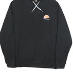 ELLESSE Mens Black Hoodie M Cotton Blend Classic Logo Pullover