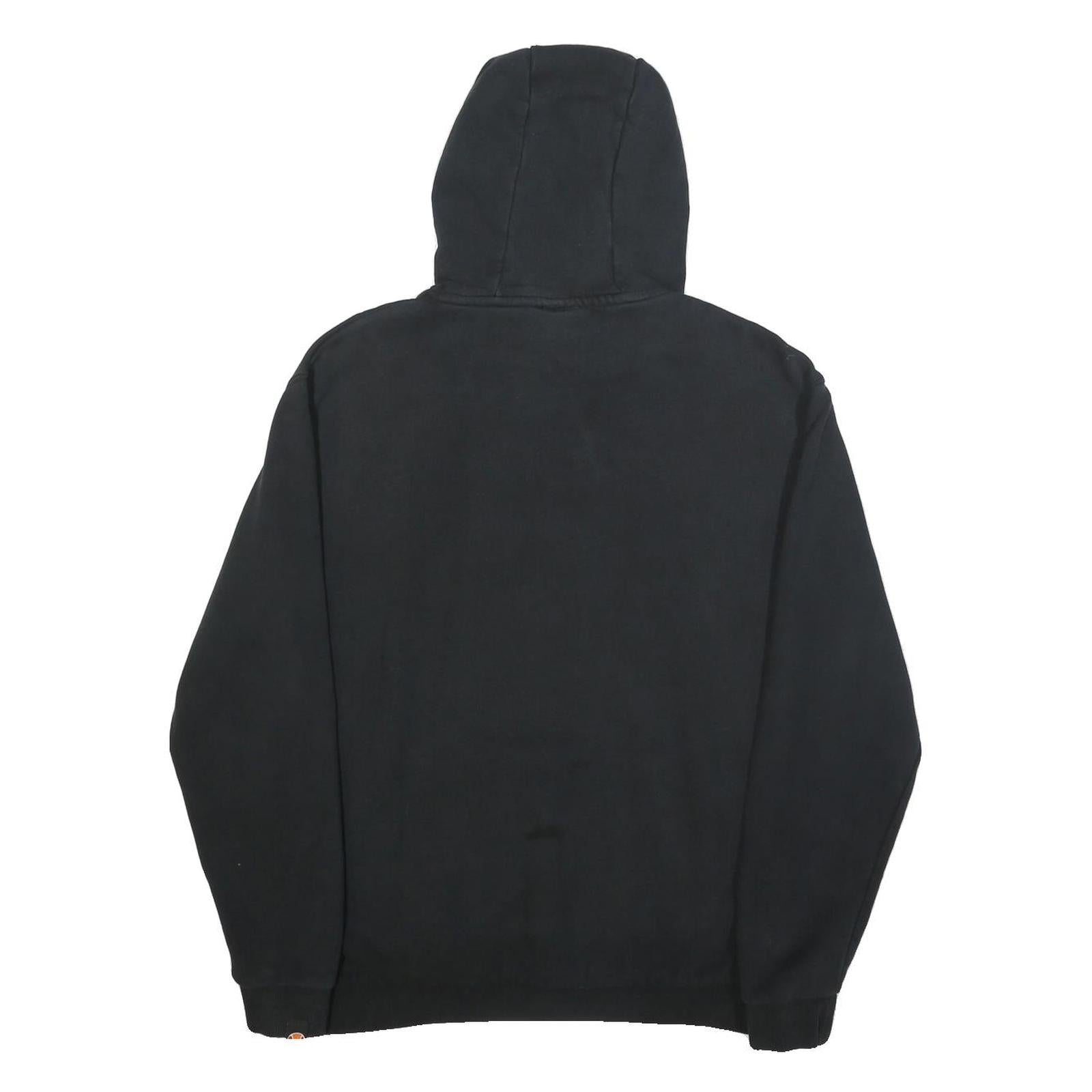 ELLESSE Mens Black Hoodie M Cotton Blend Classic Logo Pullover
