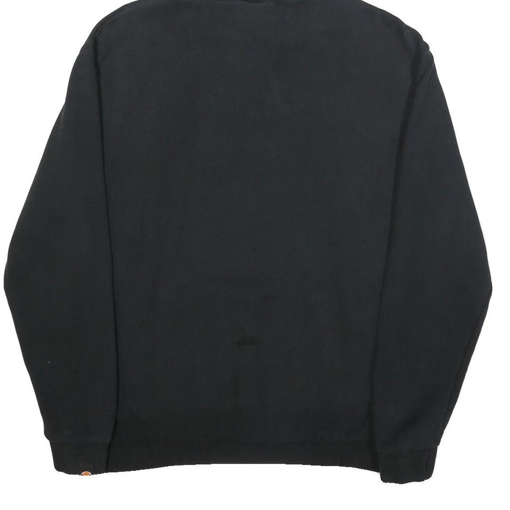 ELLESSE Mens Black Hoodie M Cotton Blend Classic Logo Pullover
