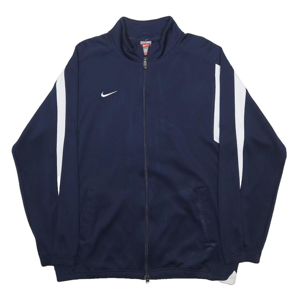 NIKE Mens Navy Blue Jacket XL Polyester Sports Zip Track Top