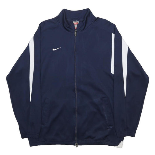 NIKE Mens Navy Blue Jacket XL Polyester Sports Zip Track Top