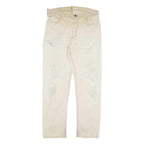 CARHARTT Mens Jeans Beige Regular Straight Denim W36 L34 Casual Workwear Durable