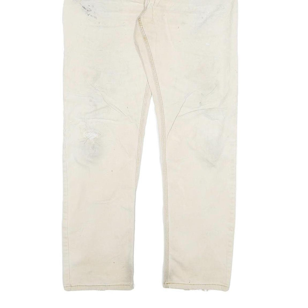 CARHARTT Mens Jeans Beige Regular Straight Denim W36 L34 Casual Workwear Durable