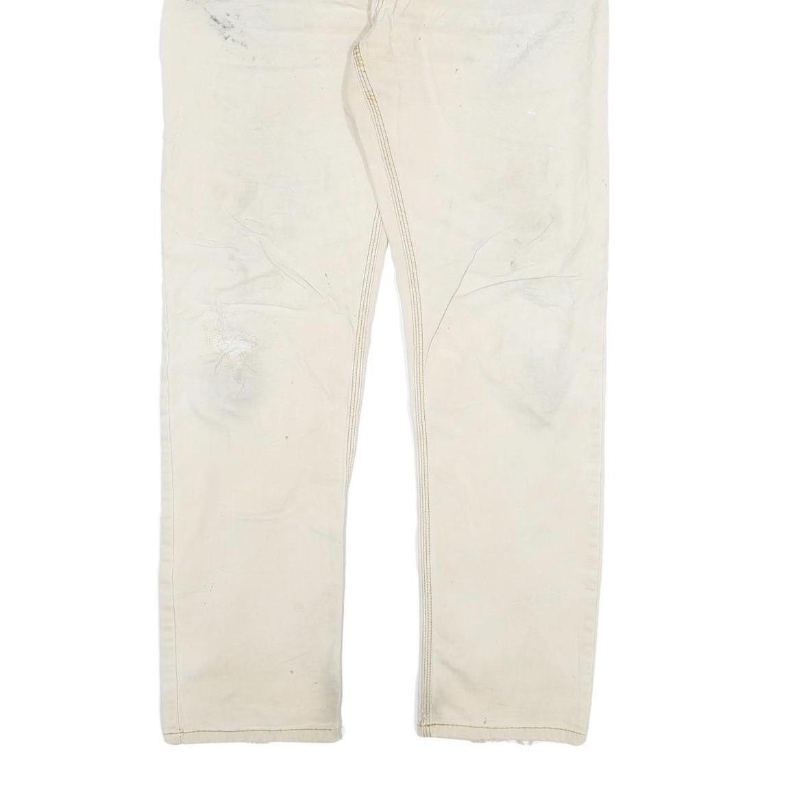 CARHARTT Mens Jeans Beige Regular Straight Denim W36 L34 Casual Workwear Durable