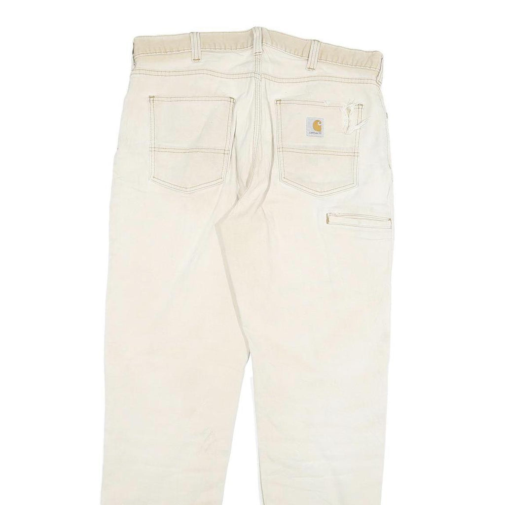 CARHARTT Mens Jeans Beige Regular Straight Denim W36 L34 Casual Workwear Durable