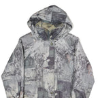 FUCHS & SCHMITT Womens Grey Jacket L Polyester Blend Printed Zip Hooded Casual