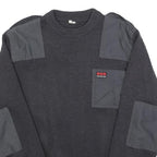 PROTECTAS Mens Black Patterned Jumper Crew Neck Basic Knit XS Patchwork Workwear