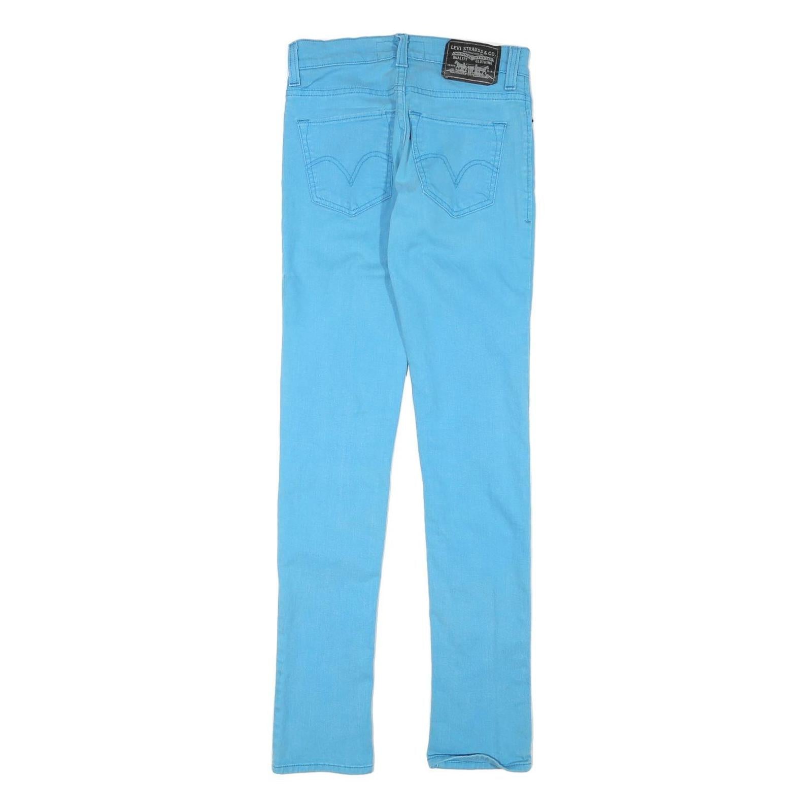 LEVI'S Mens Slim Blue Jeans Denim W26 L32 Cotton Blend Zip Pockets Skinny Fit