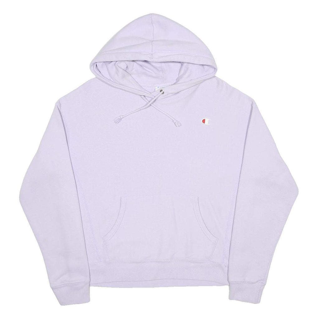 CHAMPION REVERSE WEAVE Womens Lilac Pullover Hoodie L Cotton Blend Casual