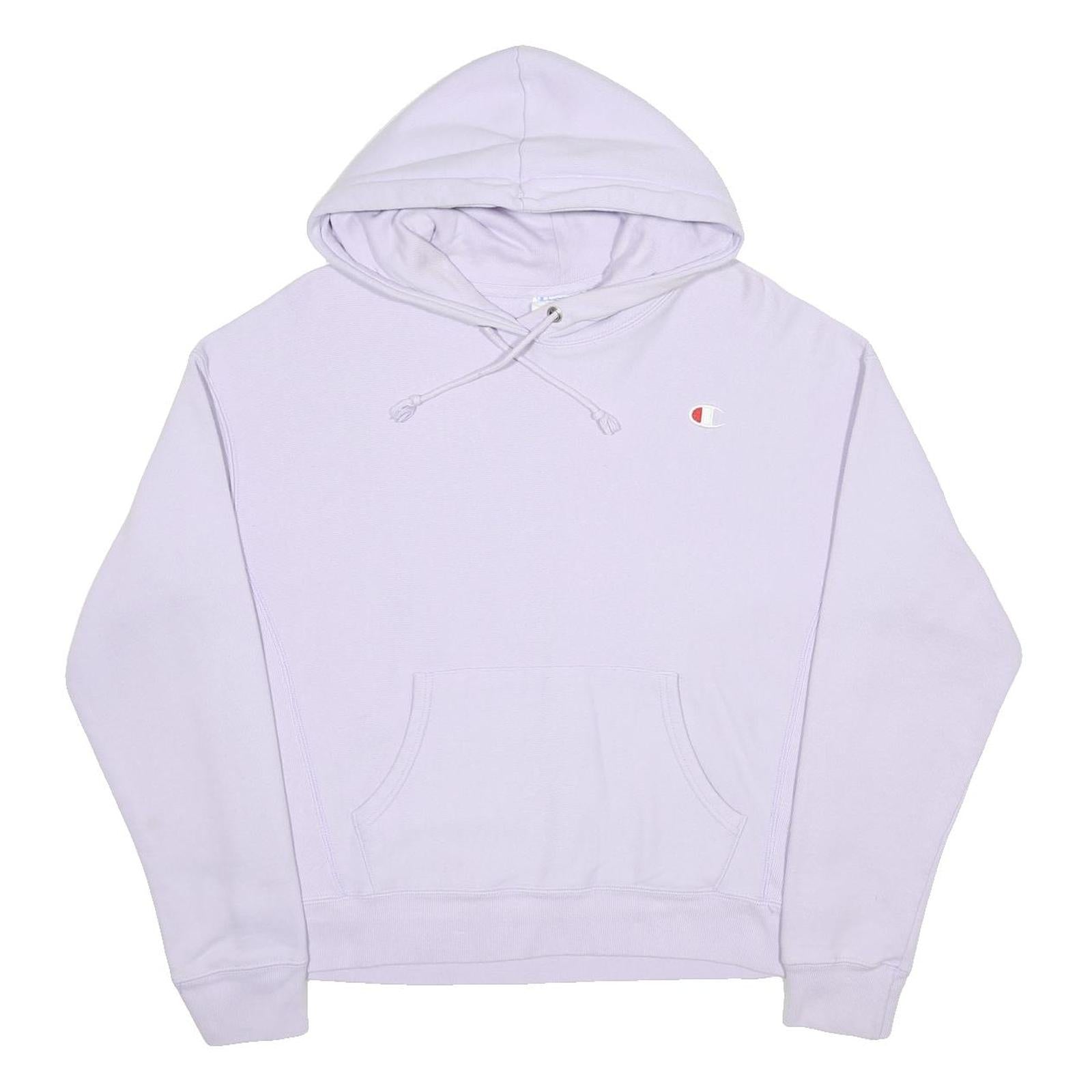 CHAMPION REVERSE WEAVE Womens Lilac Pullover Hoodie L Cotton Blend Casual