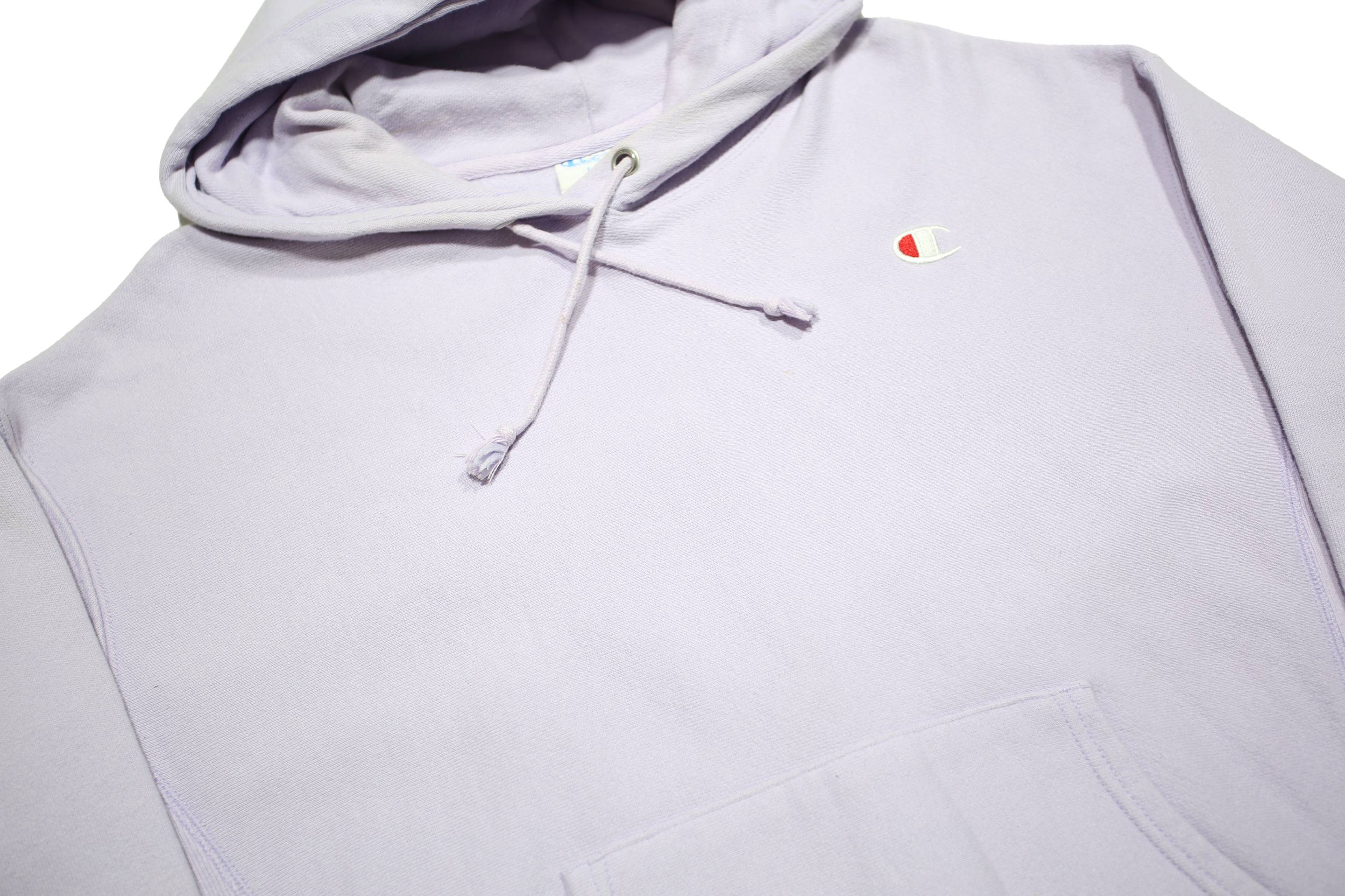 CHAMPION REVERSE WEAVE Womens Lilac Pullover Hoodie L Cotton Blend Casual