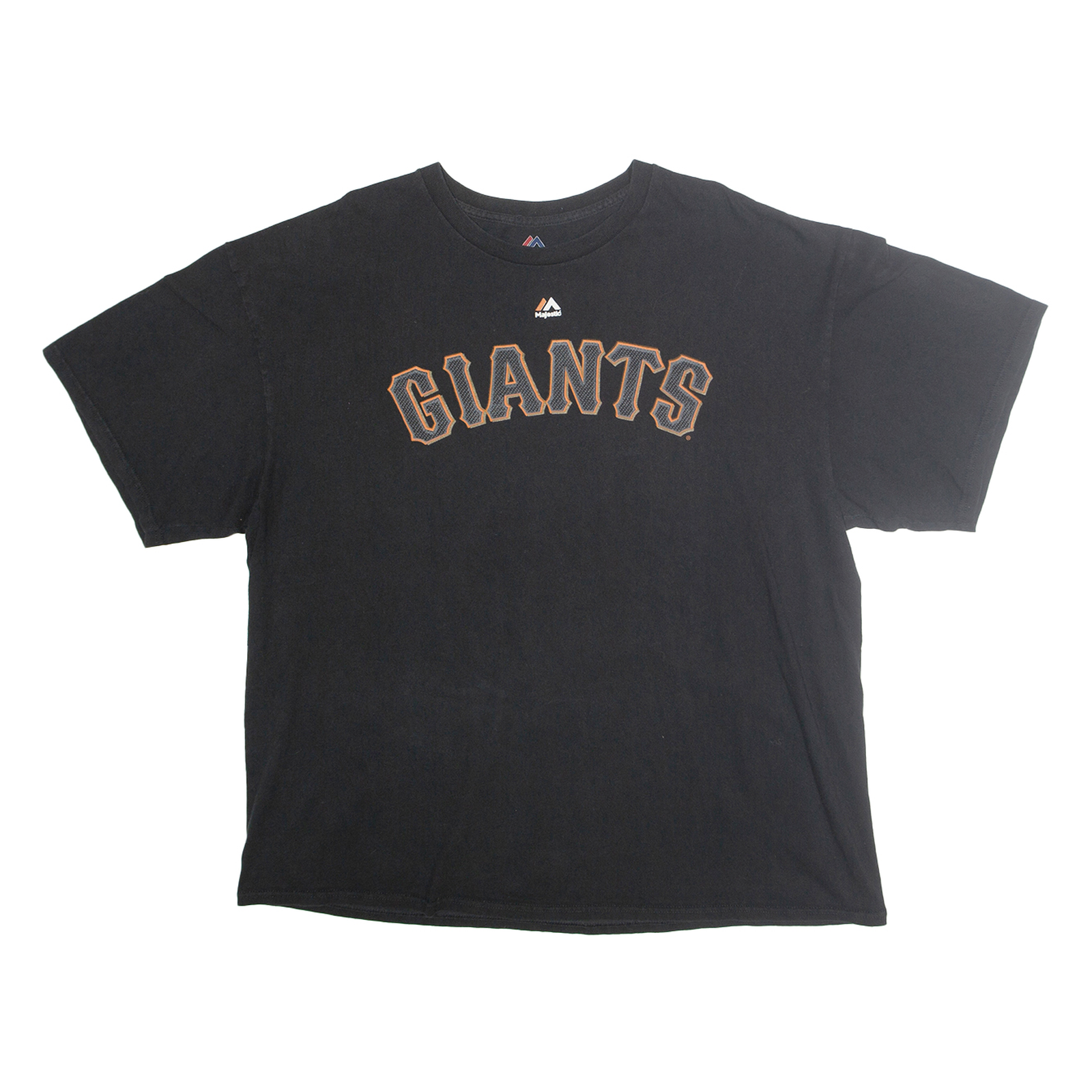MAJESTIC Mens Black Giants Graphic T-Shirt 2XL Short Sleeve Crew Neck Sportswear