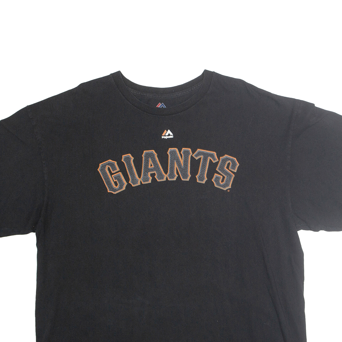 MAJESTIC Mens Black Giants Graphic T-Shirt 2XL Short Sleeve Crew Neck Sportswear