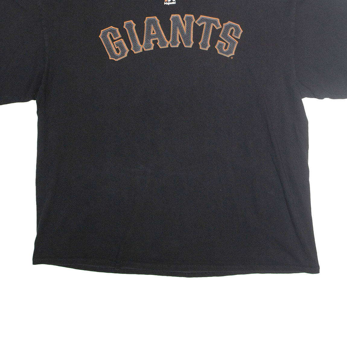 MAJESTIC Mens Black Giants Graphic T-Shirt 2XL Short Sleeve Crew Neck Sportswear