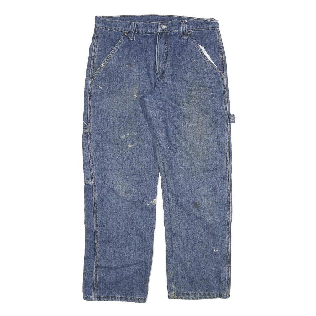 CARHARTT Mens Jeans Blue Regular Straight Denim W30 L27 Workwear Rugged Zip