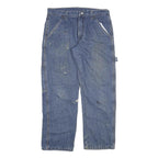 CARHARTT Mens Jeans Blue Regular Straight Denim W30 L27 Workwear Rugged Zip