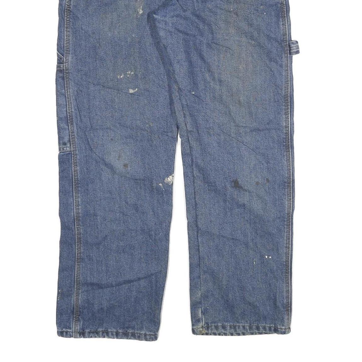 CARHARTT Mens Jeans Blue Regular Straight Denim W30 L27 Workwear Rugged Zip