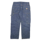 CARHARTT Mens Jeans Blue Regular Straight Denim W30 L27 Workwear Rugged Zip
