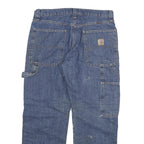 CARHARTT Mens Jeans Blue Regular Straight Denim W30 L27 Workwear Rugged Zip