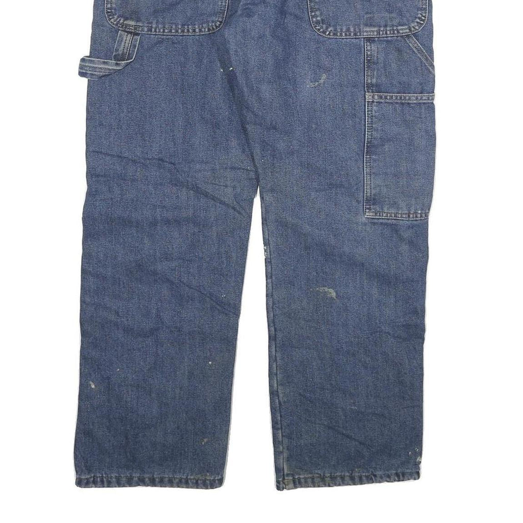 CARHARTT Mens Jeans Blue Regular Straight Denim W30 L27 Workwear Rugged Zip