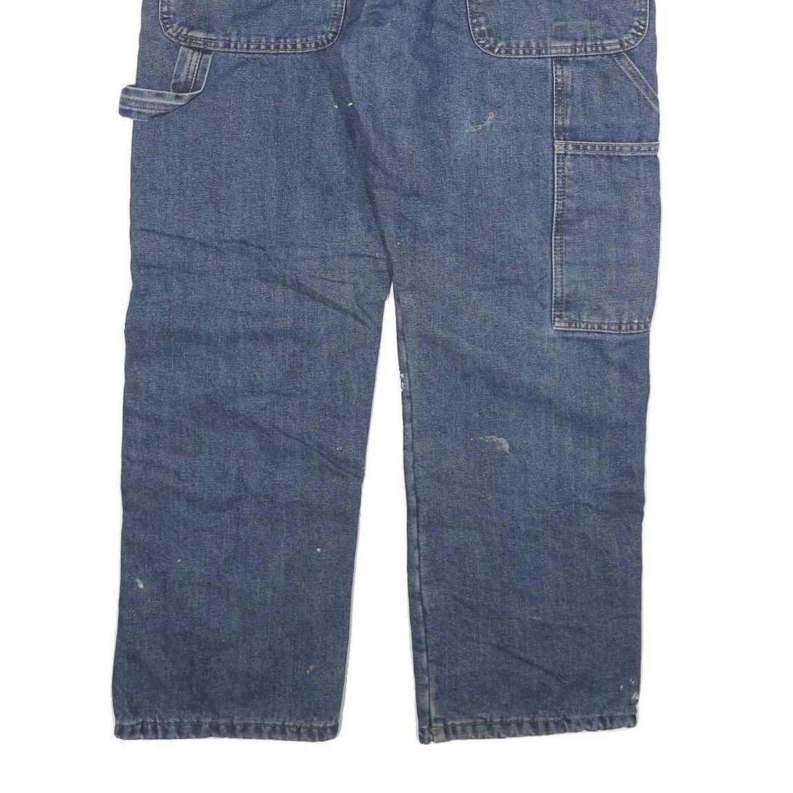 CARHARTT Mens Jeans Blue Regular Straight Denim W30 L27 Workwear Rugged Zip