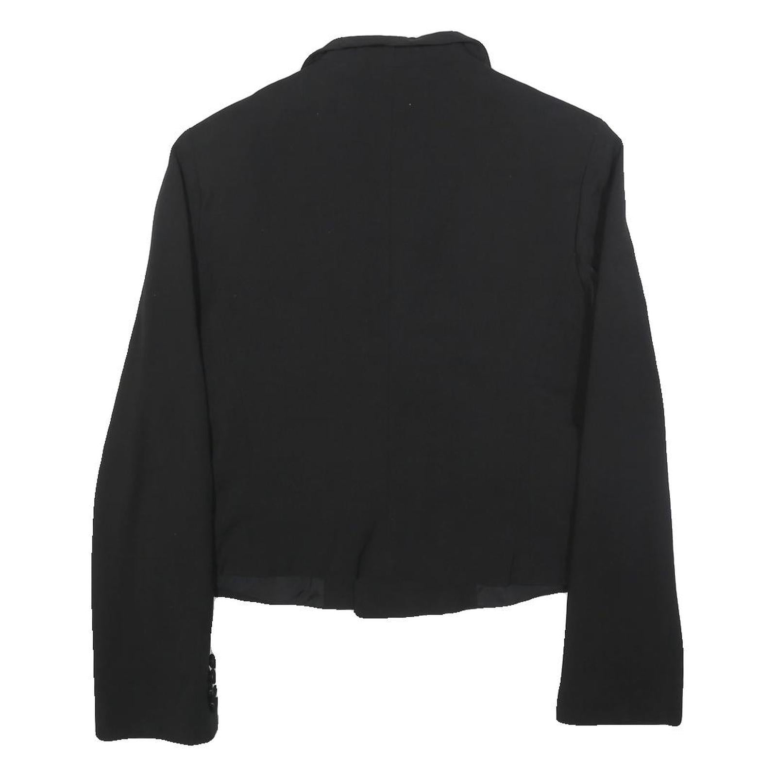 MARELLA Womens Black Wool Blend Shawl Collar Button Jacket UK 14 Tailored