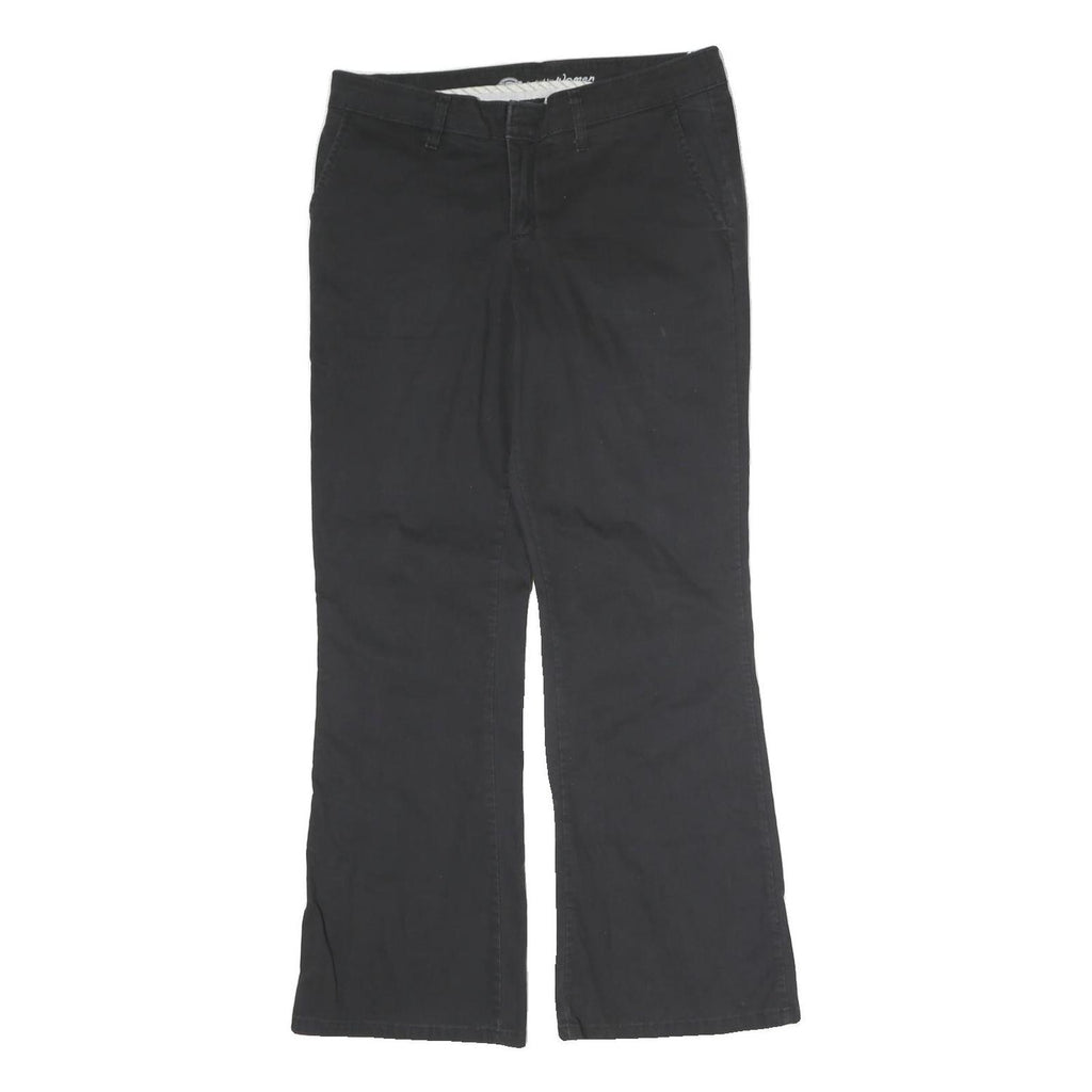 DICKIES Womens Black Cotton Regular Fit Straight Leg Trousers W30 L28 Workwear