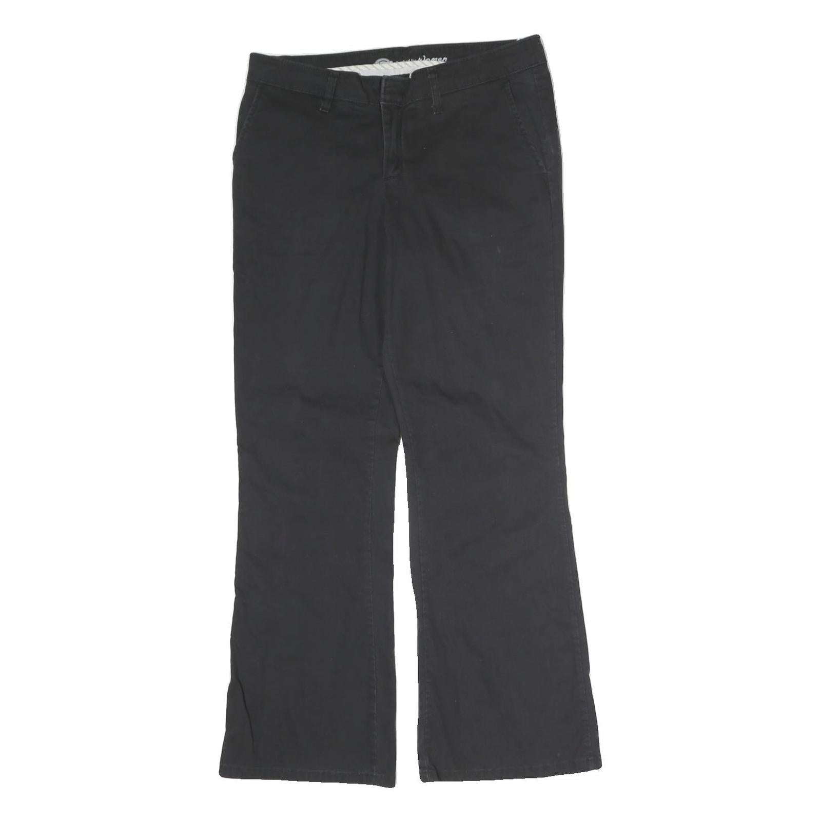 DICKIES Womens Black Cotton Regular Fit Straight Leg Trousers W30 L28 Workwear