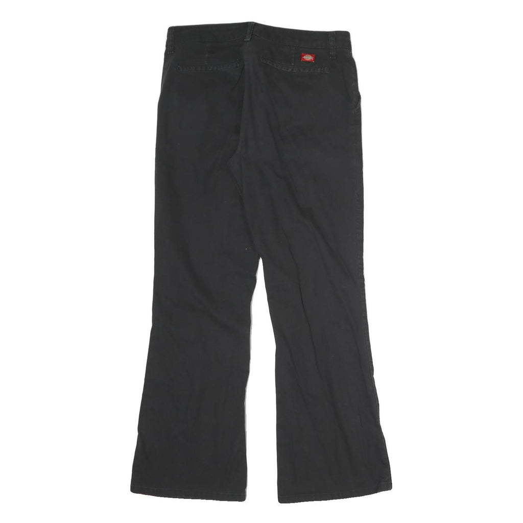 DICKIES Womens Black Cotton Regular Fit Straight Leg Trousers W30 L28 Workwear