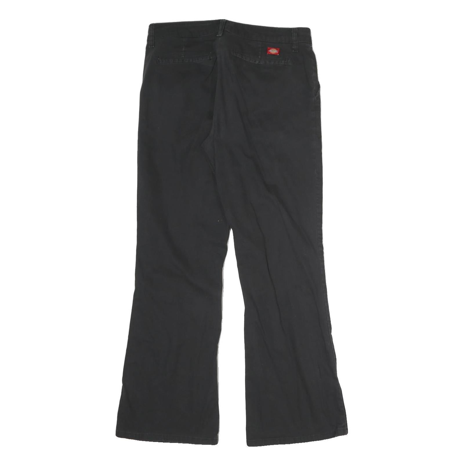 DICKIES Womens Black Cotton Regular Fit Straight Leg Trousers W30 L28 Workwear