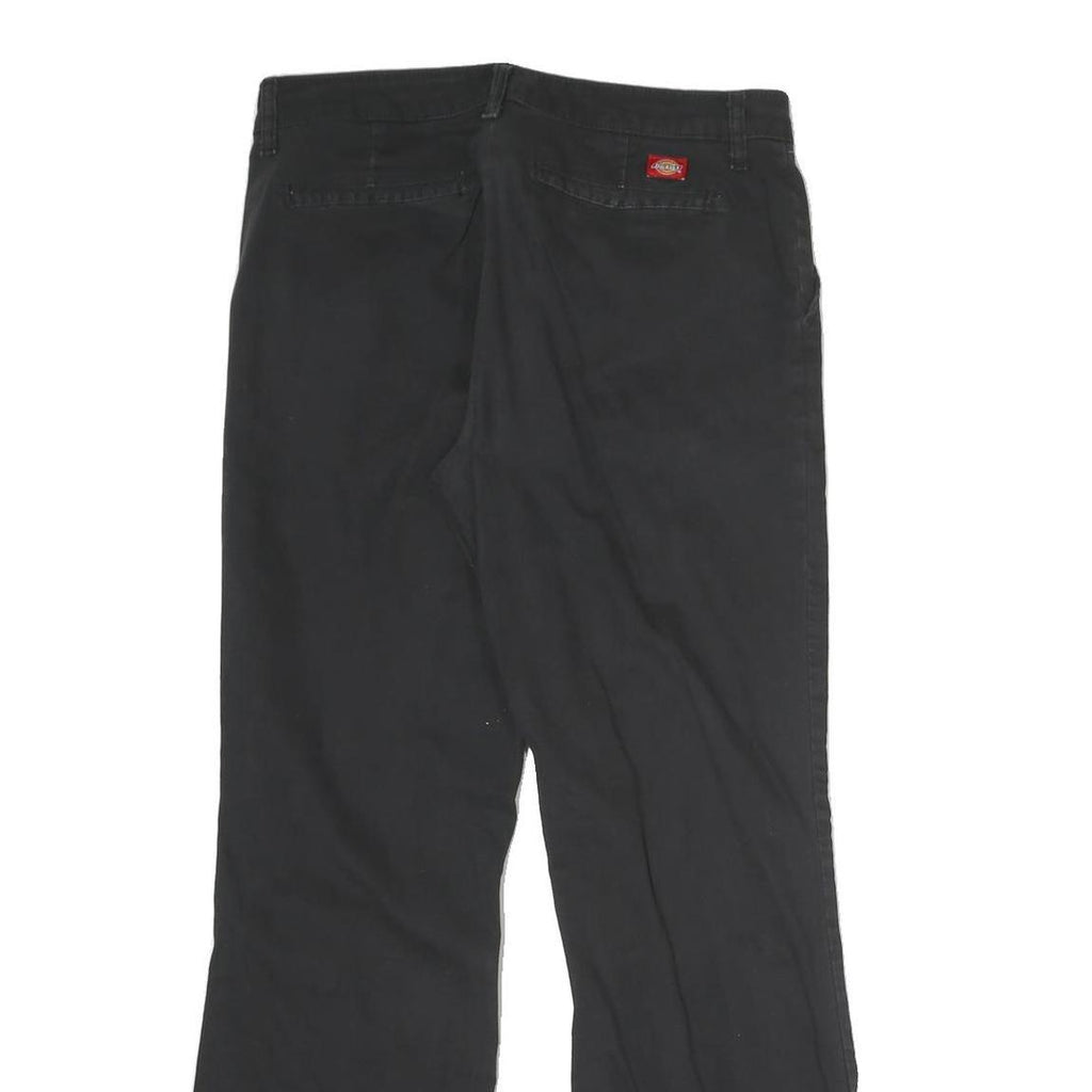 DICKIES Womens Black Cotton Regular Fit Straight Leg Trousers W30 L28 Workwear