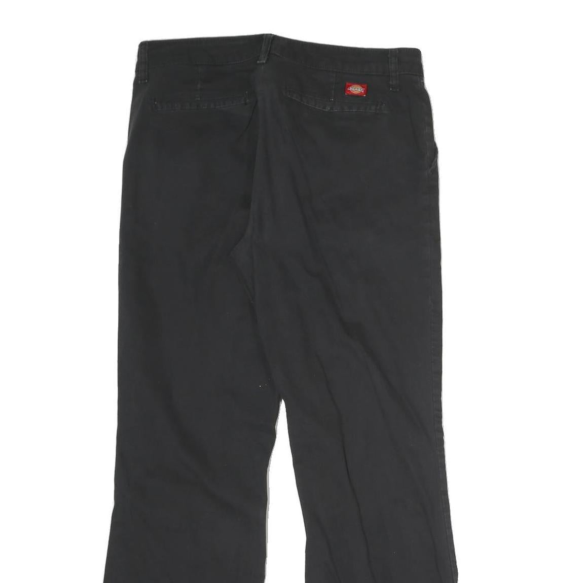 DICKIES Womens Black Cotton Regular Fit Straight Leg Trousers W30 L28 Workwear