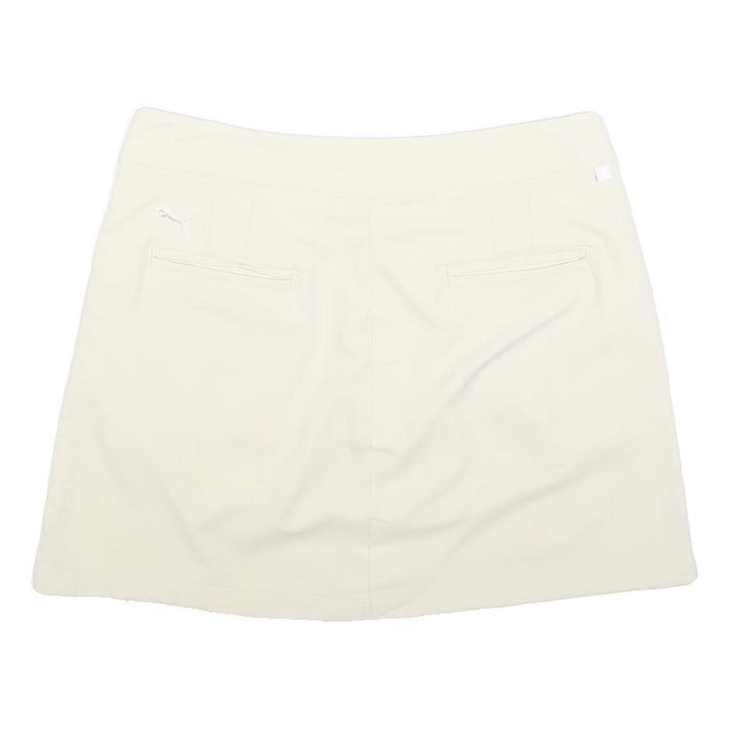 PUMA Womens Cream Polyester Blend Mini Skort M Casual Sportswear