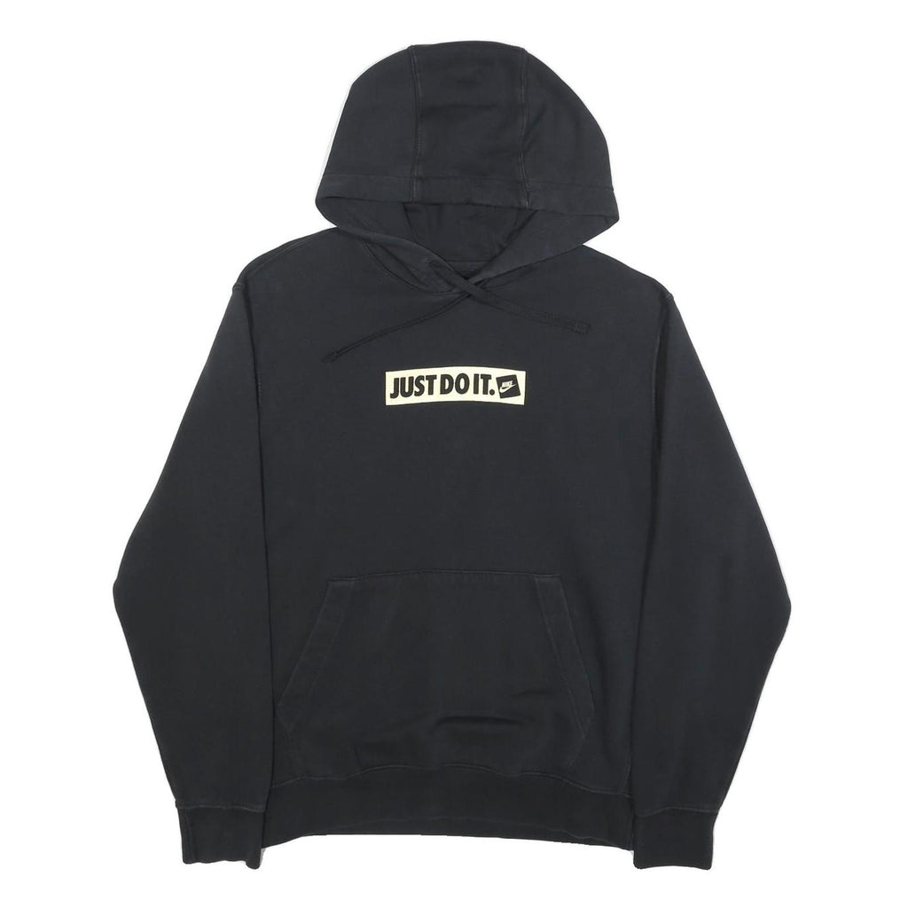 NIKE Womens Black Just Do It Cotton Blend Pullover Hoodie M