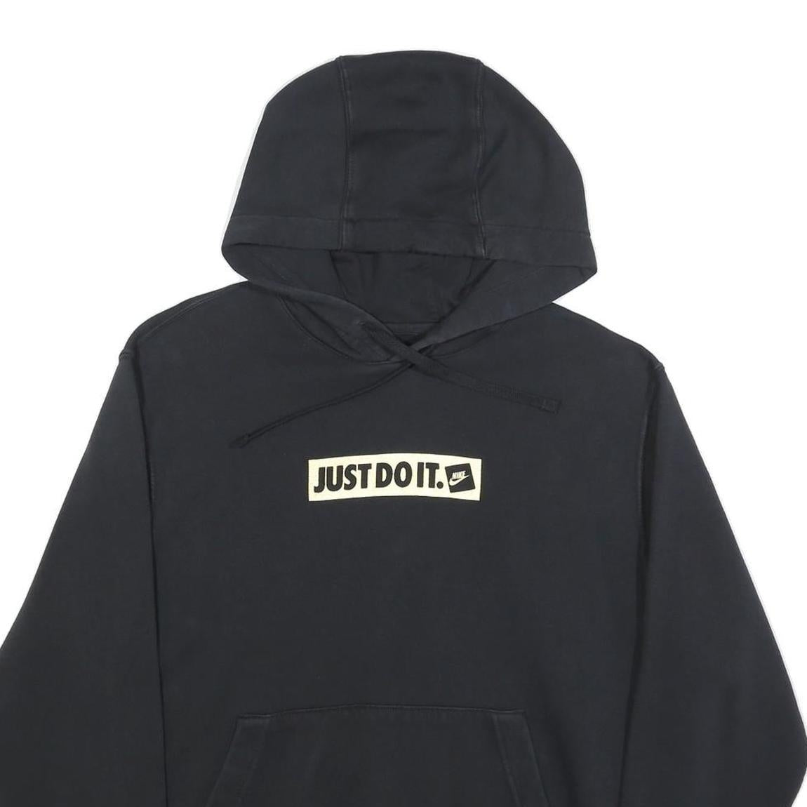 NIKE Womens Black Just Do It Cotton Blend Pullover Hoodie M