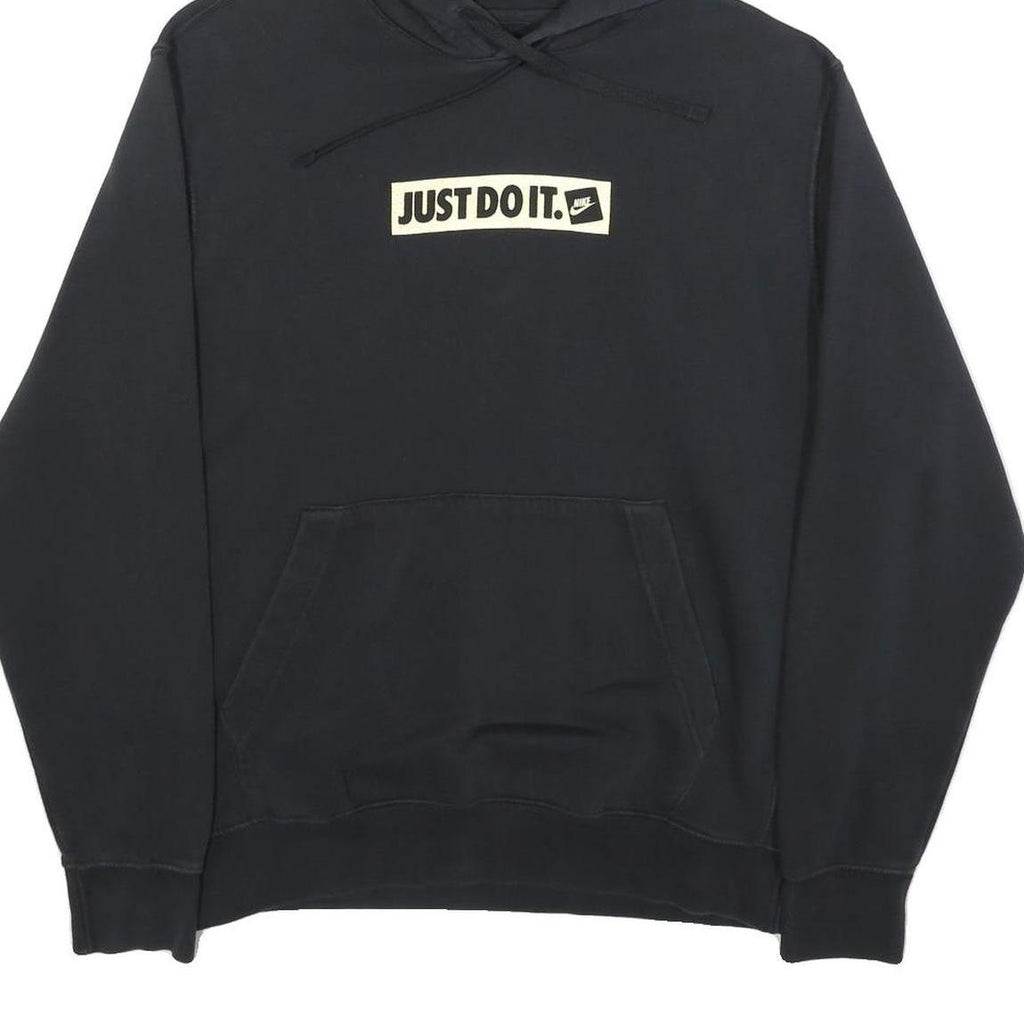 NIKE Womens Black Just Do It Cotton Blend Pullover Hoodie M