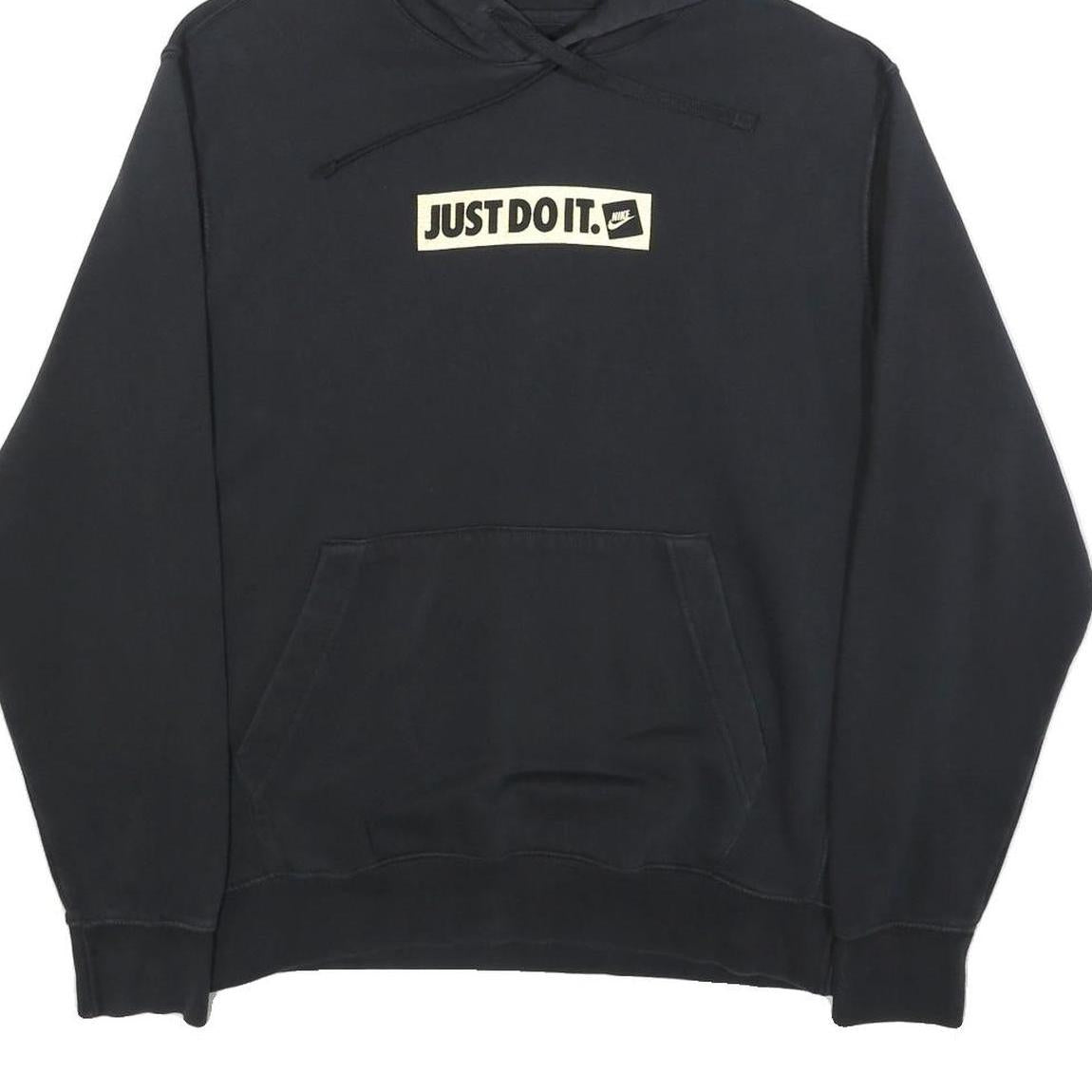 NIKE Womens Black Just Do It Cotton Blend Pullover Hoodie M