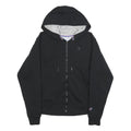 CHAMPION Mens Black Full Zip Hoodie S Cotton Blend Casual Sweatshirt
