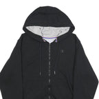 CHAMPION Mens Black Full Zip Hoodie S Cotton Blend Casual Sweatshirt