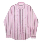 TED BAKER Mens Pink & Black Striped Shirt L Cotton Button Formal