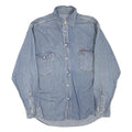RIFLE Mens Blue Denim Shirt M Long Sleeve Button Front Casual Cotton Blend