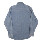RIFLE Mens Blue Denim Shirt M Long Sleeve Button Front Casual Cotton Blend