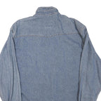 RIFLE Mens Blue Denim Shirt M Long Sleeve Button Front Casual Cotton Blend